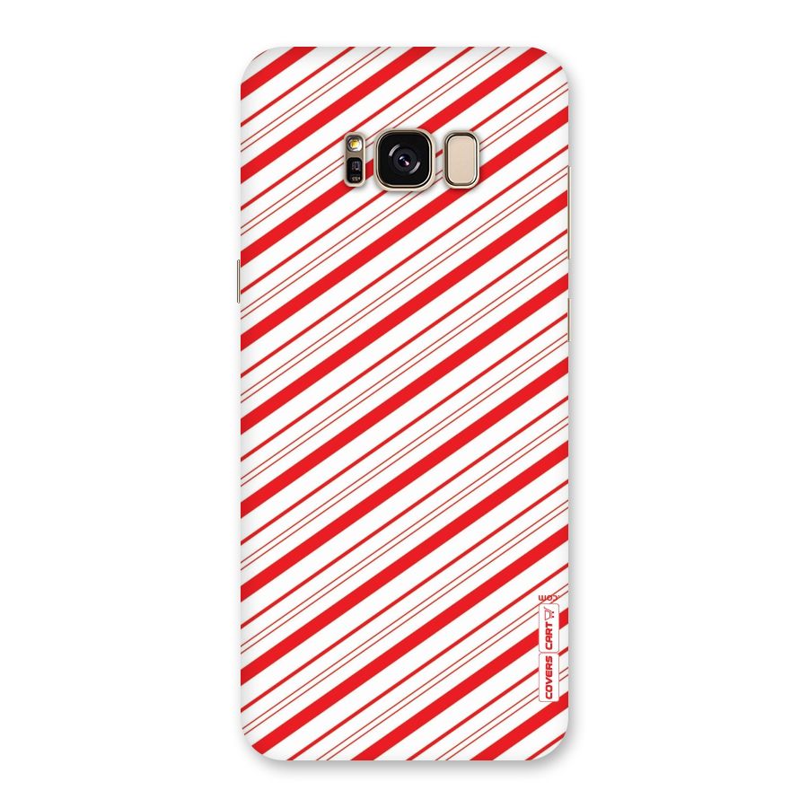 Red And White Diagonal Stripes Back Case for Galaxy S8 Plus