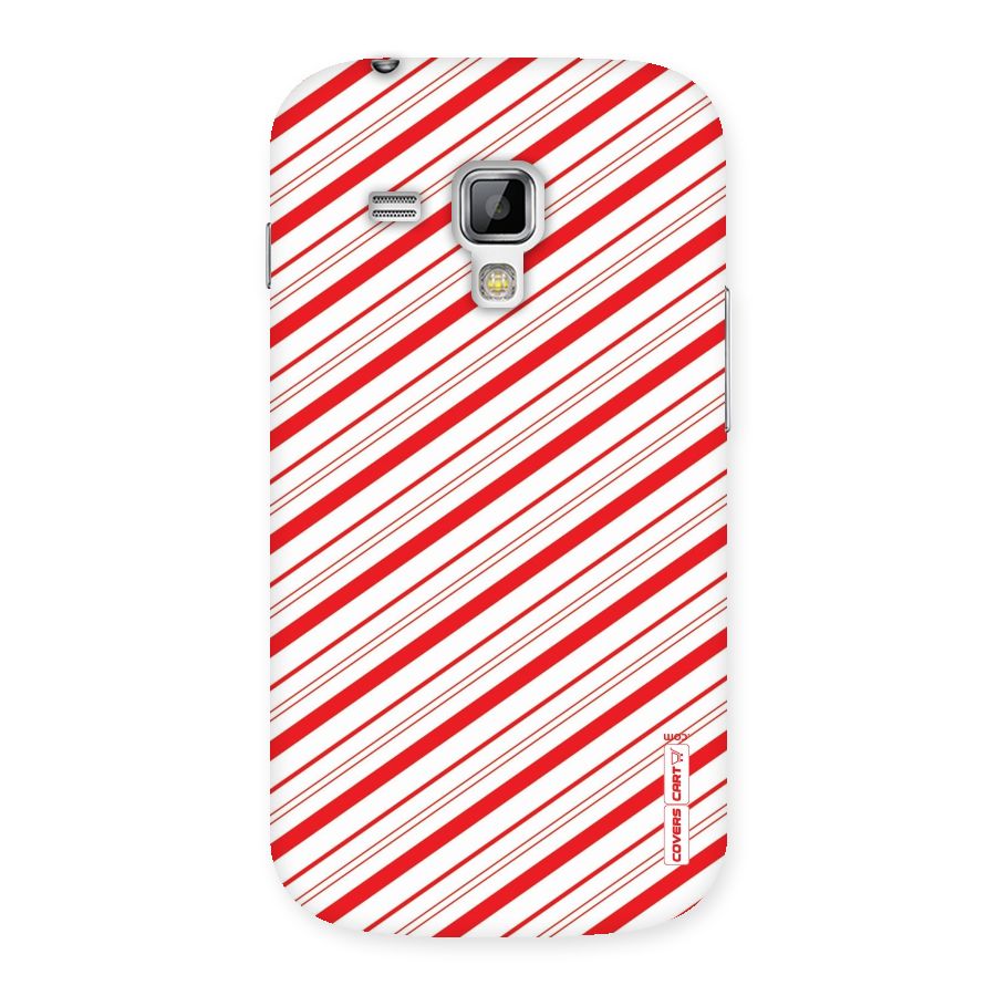 Red And White Diagonal Stripes Back Case for Galaxy S Duos