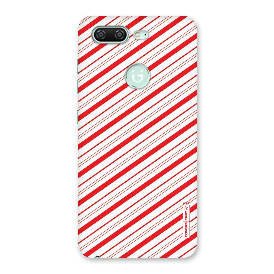 Red And White Diagonal Stripes Back Case for Gionee S10