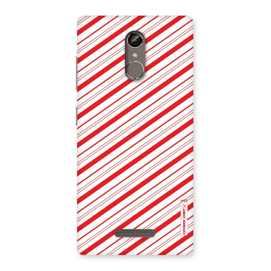 Red And White Diagonal Stripes Back Case for Gionee S6s