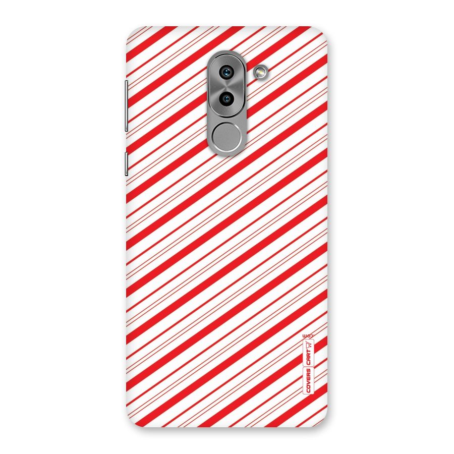 Red And White Diagonal Stripes Back Case for Honor 6X
