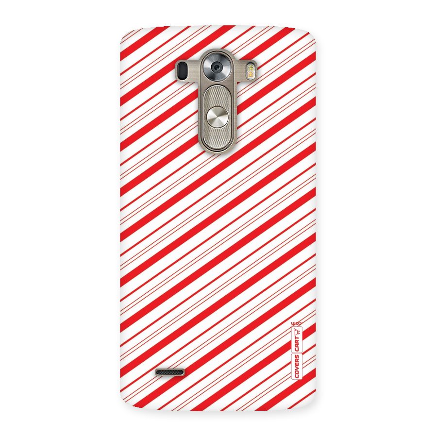 Red And White Diagonal Stripes Back Case for LG G3