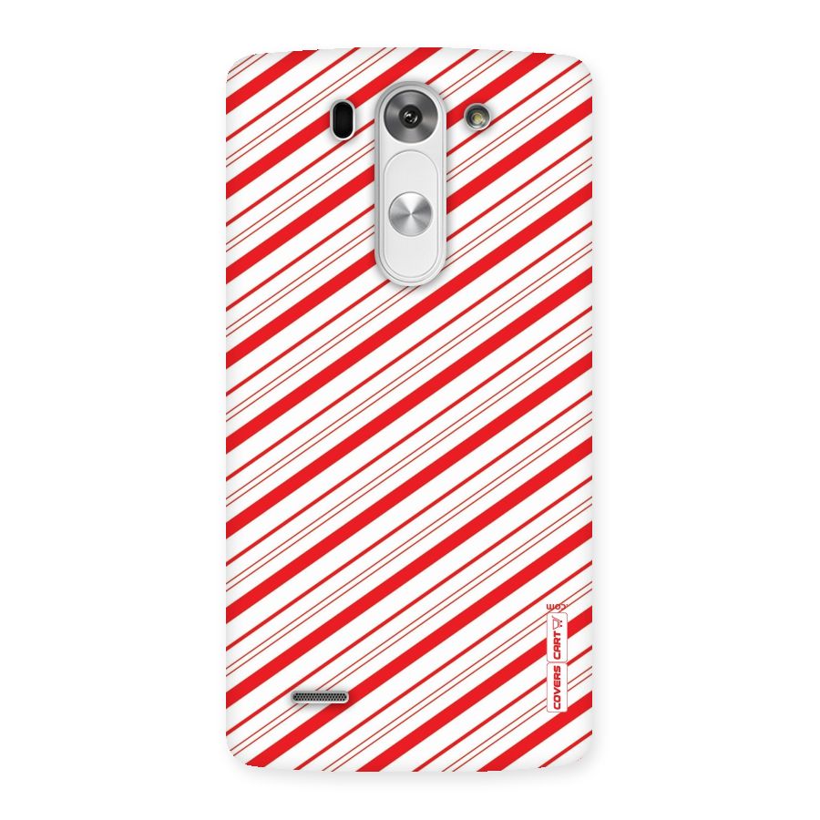 Red And White Diagonal Stripes Back Case for LG G3 Mini