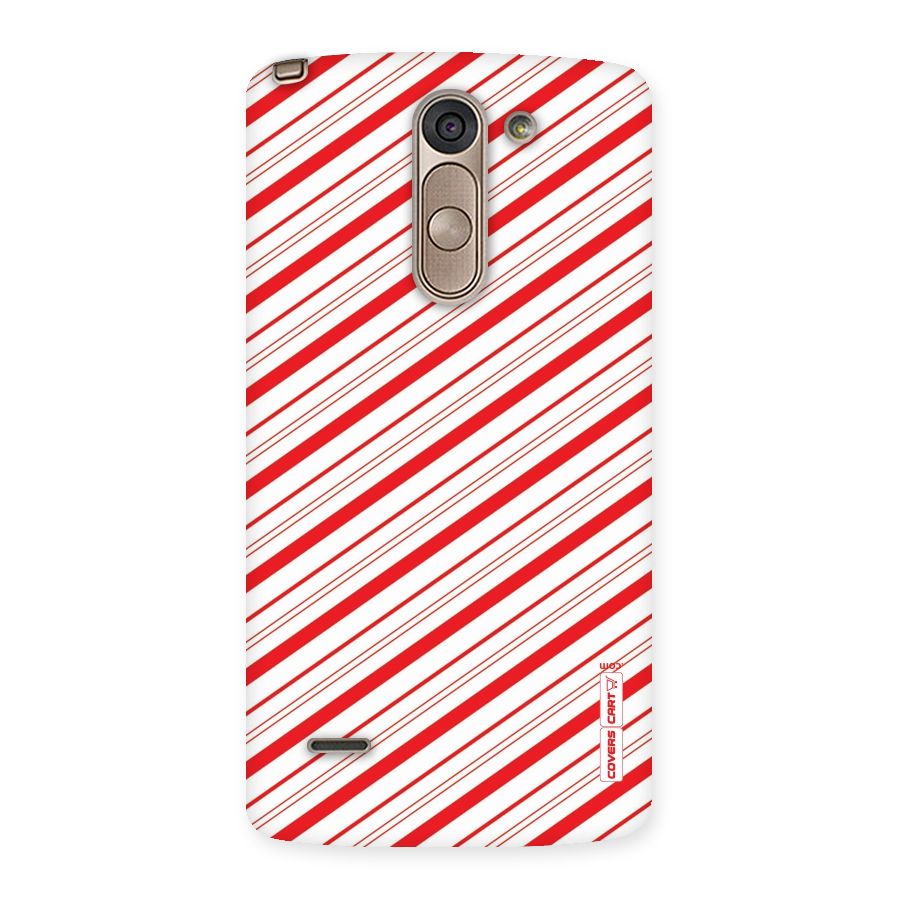 Red And White Diagonal Stripes Back Case for LG G3 Stylus