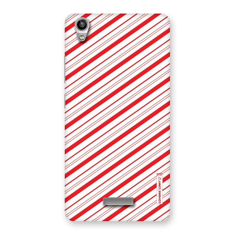 Red And White Diagonal Stripes Back Case for Lava-Pixel-V1