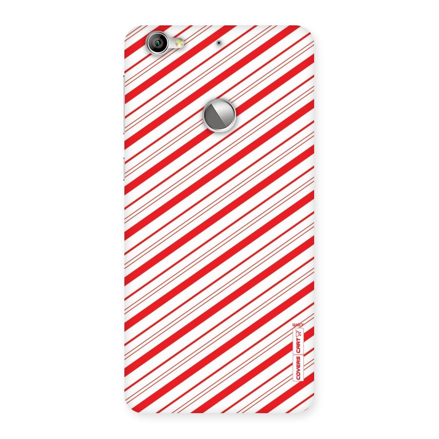Red And White Diagonal Stripes Back Case for LeTV Le 1s