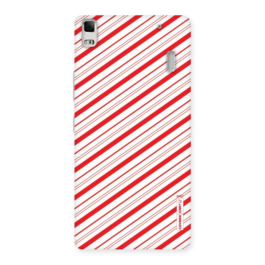 Red And White Diagonal Stripes Back Case for Lenovo K3 Note