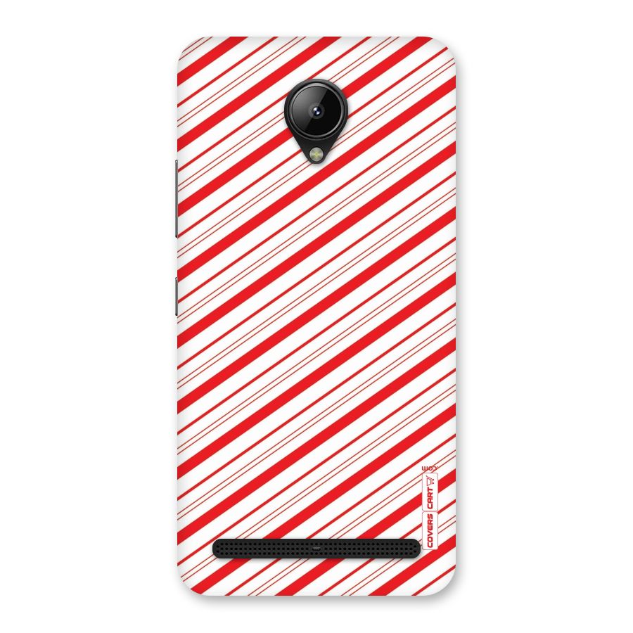 Red And White Diagonal Stripes Back Case for Lenovo C2
