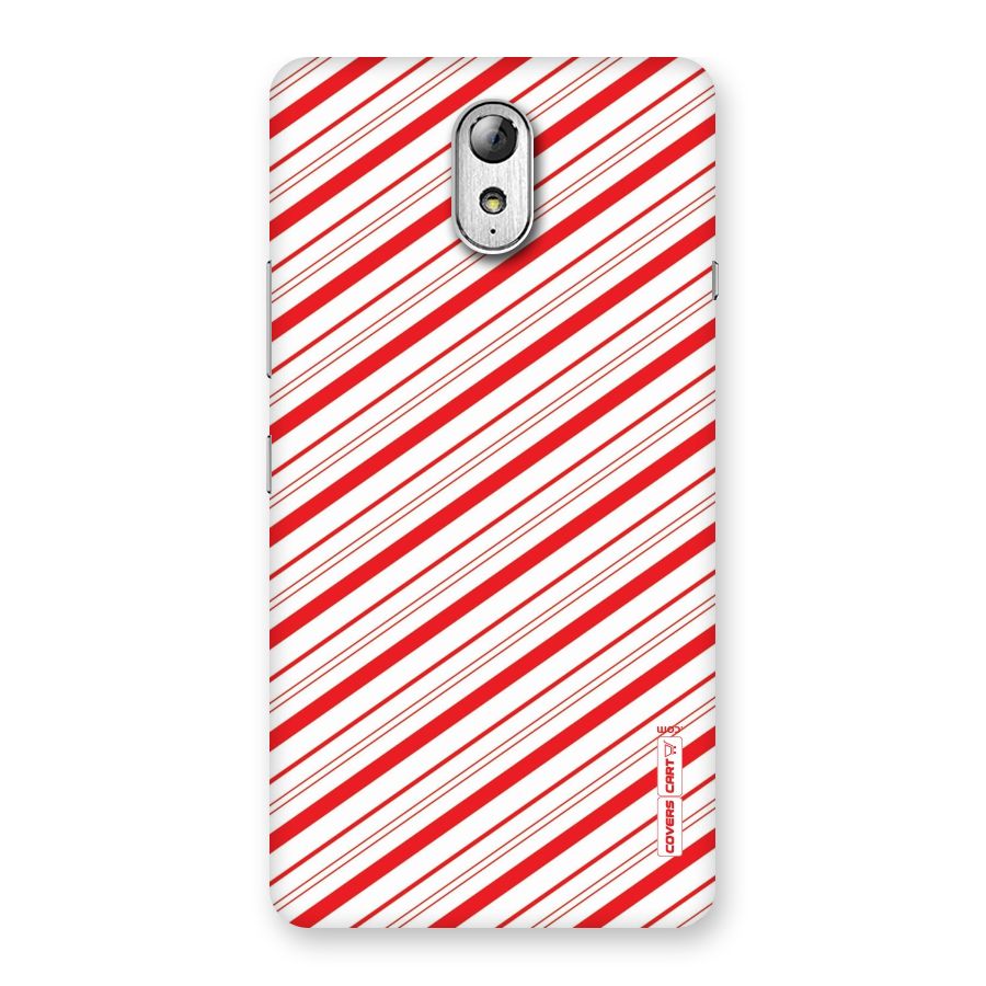 Red And White Diagonal Stripes Back Case for Lenovo Vibe P1M
