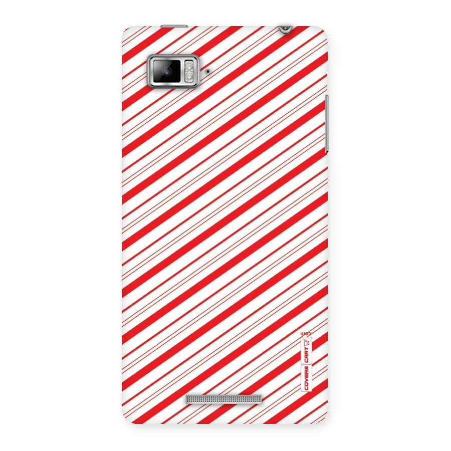 Red And White Diagonal Stripes Back Case for Lenovo Vibe Z K910