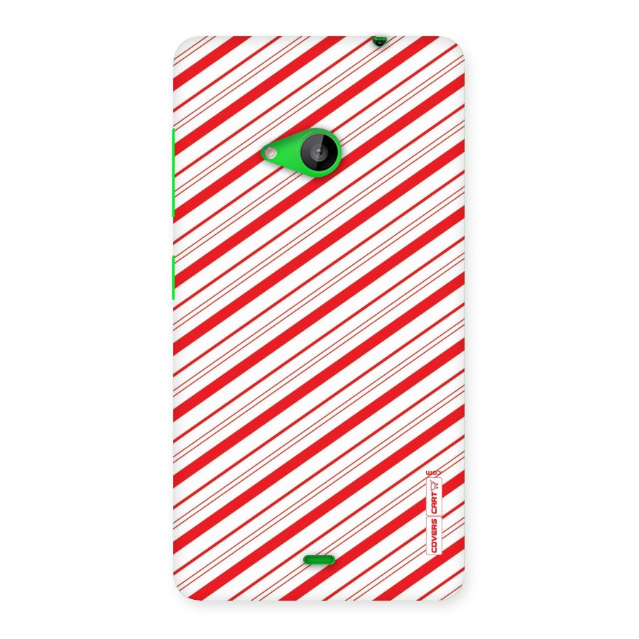 Red And White Diagonal Stripes Back Case for Lumia 535