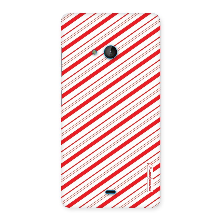 Red And White Diagonal Stripes Back Case for Lumia 540