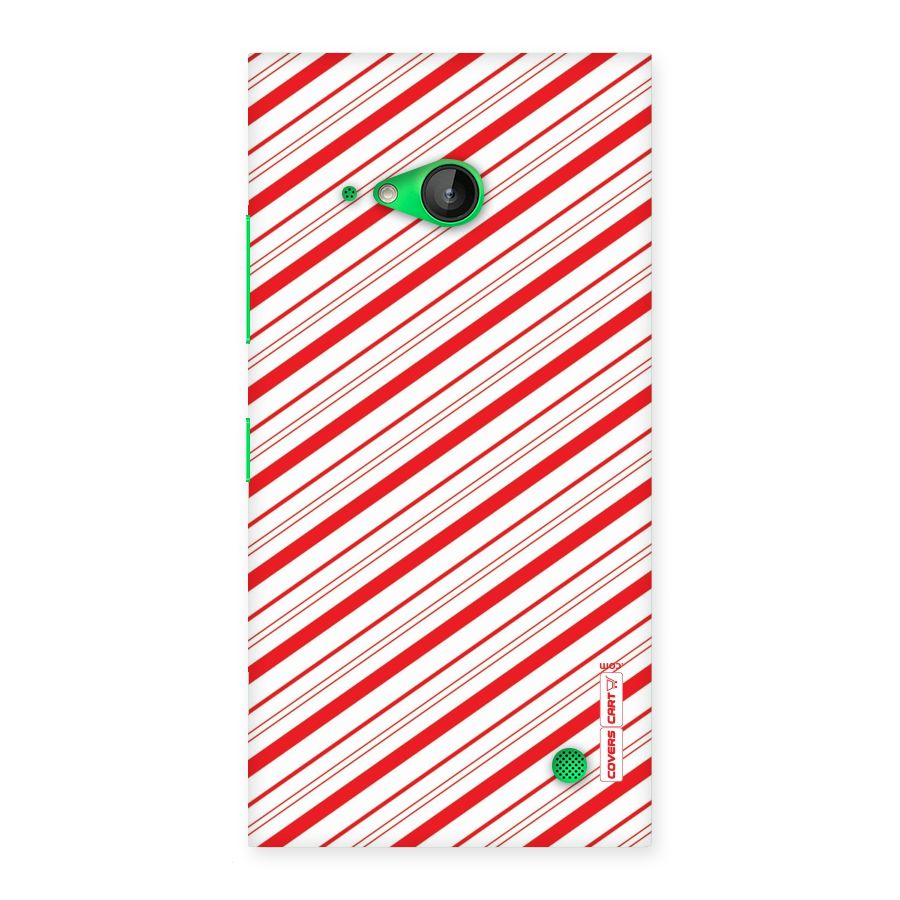 Red And White Diagonal Stripes Back Case for Lumia 730