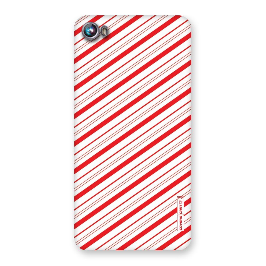 Red And White Diagonal Stripes Back Case for Micromax Canvas Fire 4 A107