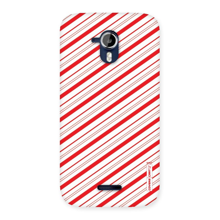 Red And White Diagonal Stripes Back Case for Micromax Canvas Magnus A117