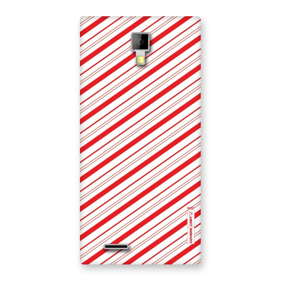 Red And White Diagonal Stripes Back Case for Micromax Canvas Xpress A99