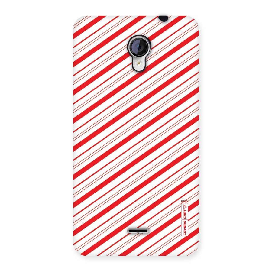 Red And White Diagonal Stripes Back Case for Micromax Unite 2 A106