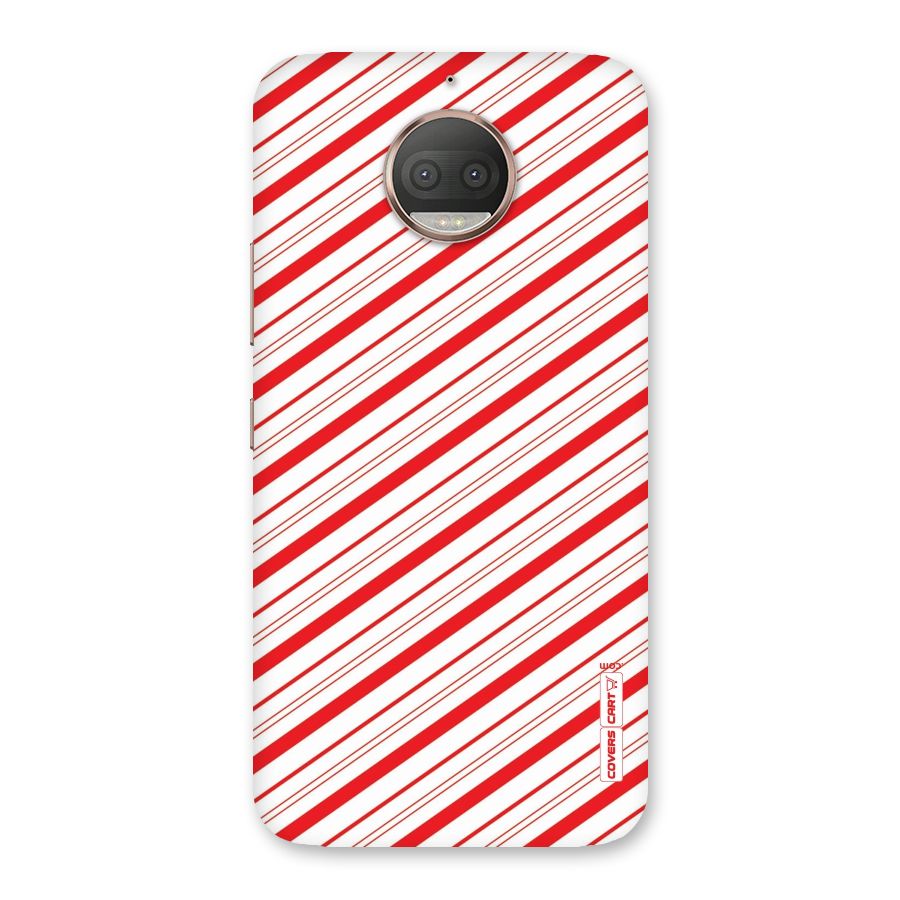 Red And White Diagonal Stripes Back Case for Moto G5s Plus