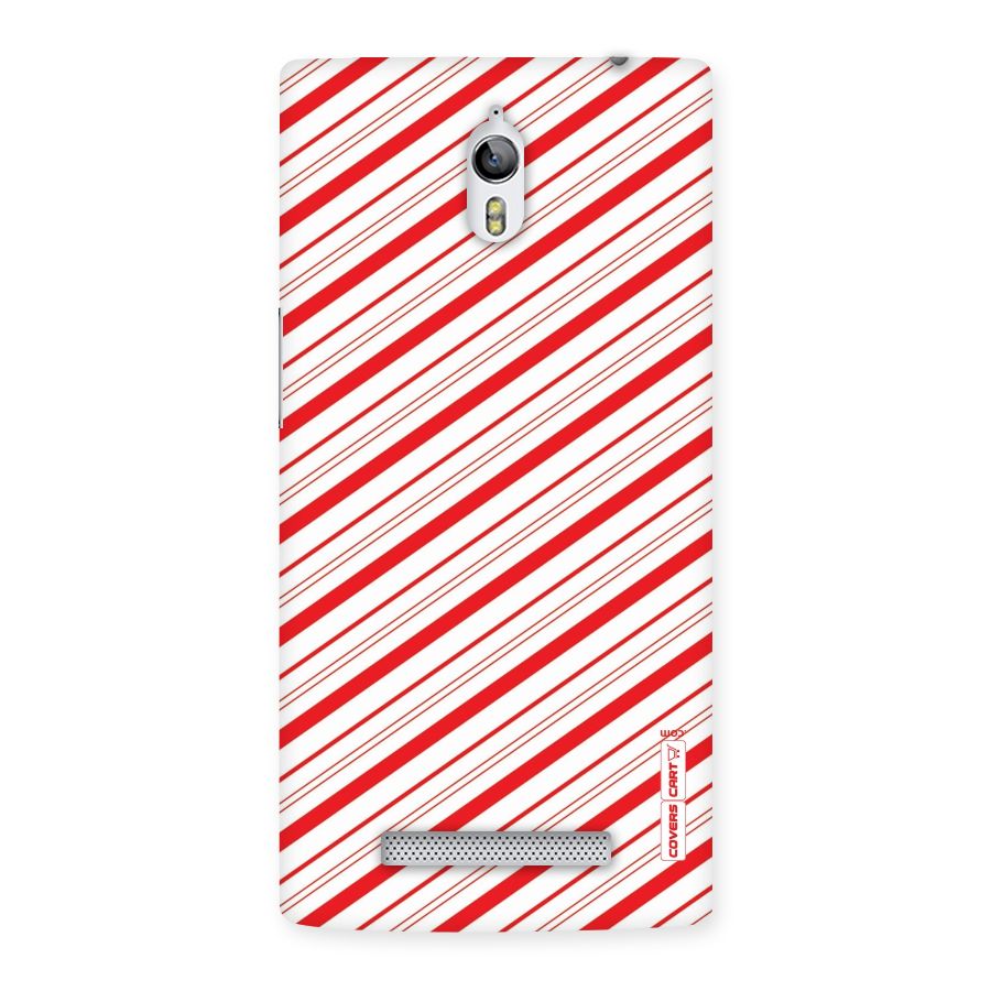 Red And White Diagonal Stripes Back Case for Oppo Find 7