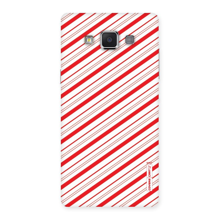 Red And White Diagonal Stripes Back Case for Samsung Galaxy A5