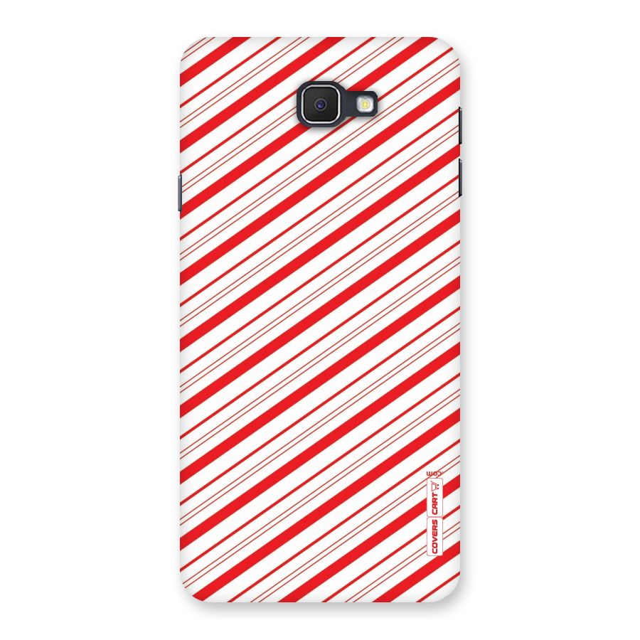 Red And White Diagonal Stripes Back Case for Samsung Galaxy J7 Prime