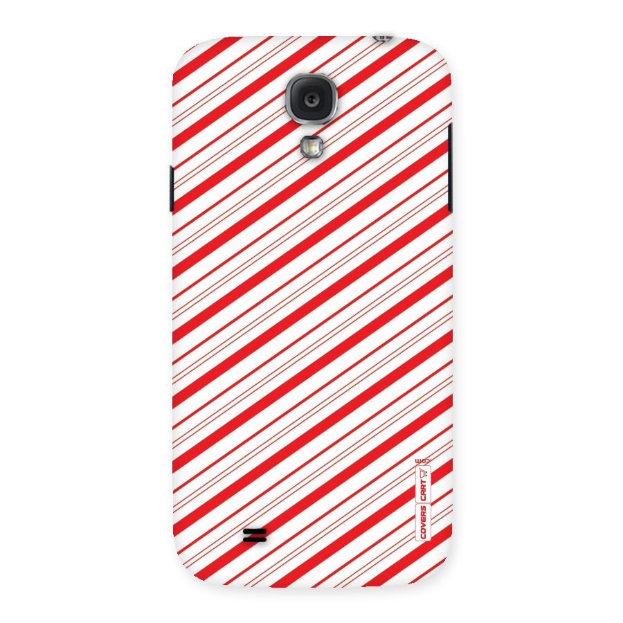 Red And White Diagonal Stripes Back Case for Samsung Galaxy S4
