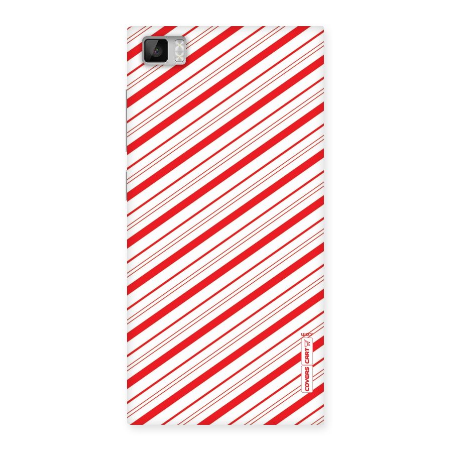 Red And White Diagonal Stripes Back Case for Xiaomi Mi3