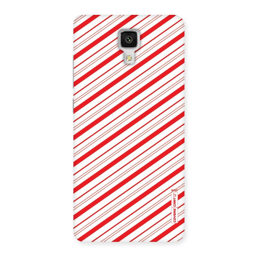 Red And White Diagonal Stripes Back Case for Xiaomi Mi 4