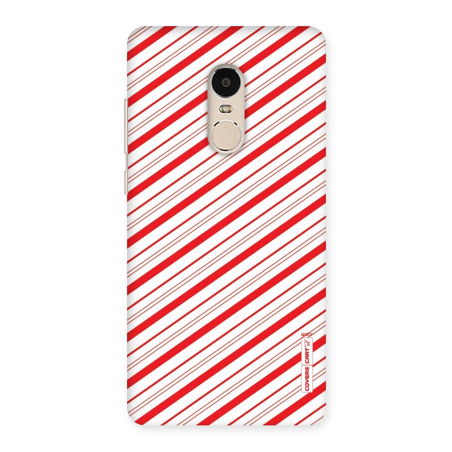 Red And White Diagonal Stripes Back Case for Xiaomi Redmi Note 4