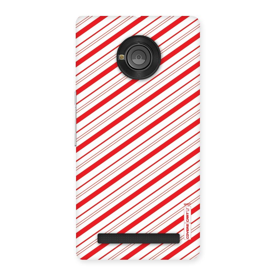 Red And White Diagonal Stripes Back Case for Yu Yuphoria