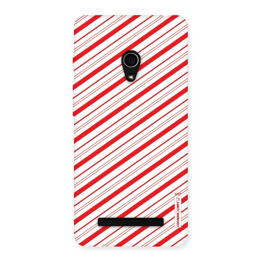 Red And White Diagonal Stripes Back Case for Zenfone 5