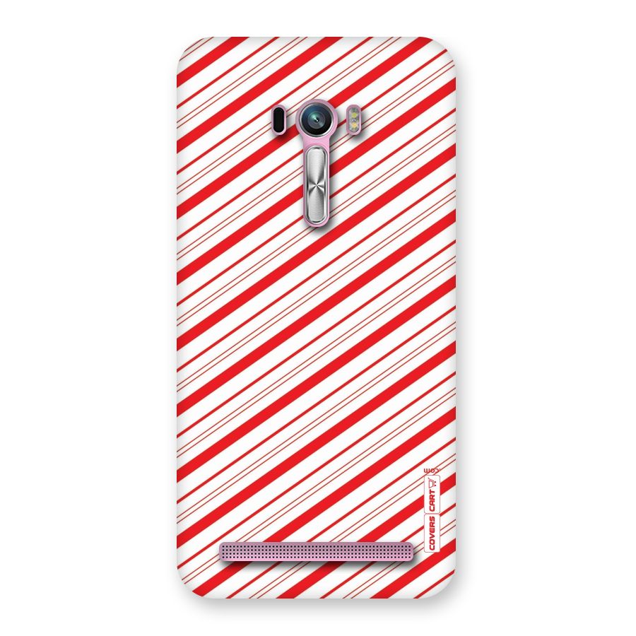 Red And White Diagonal Stripes Back Case for Zenfone Selfie