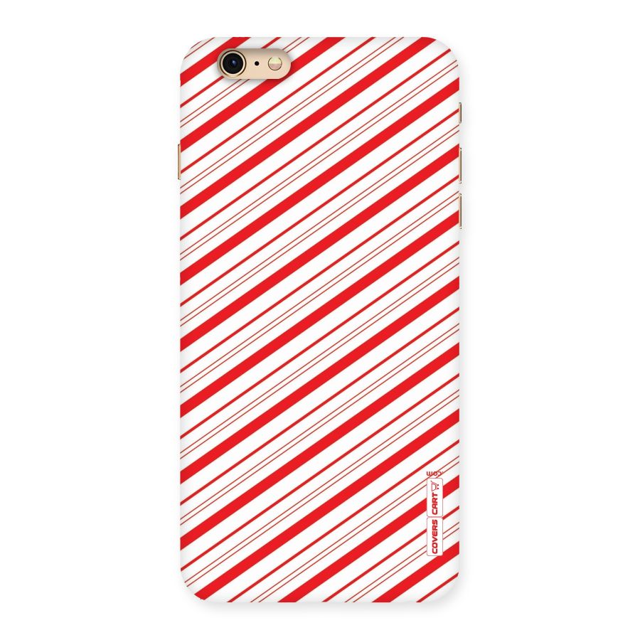 Red And White Diagonal Stripes Back Case for iPhone 6 Plus 6S Plus