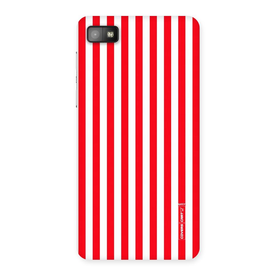 Red And White Straight Stripes Back Case for Blackberry Z10