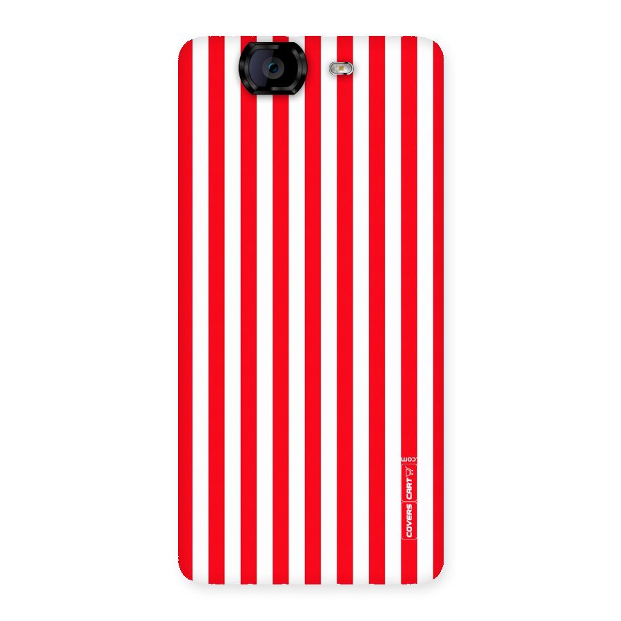 Red And White Straight Stripes Back Case for Canvas Knight A350