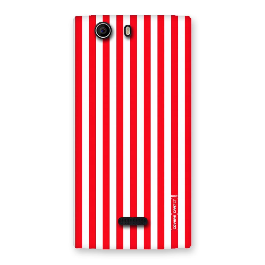 Red And White Straight Stripes Back Case for Canvas Nitro 2 E311