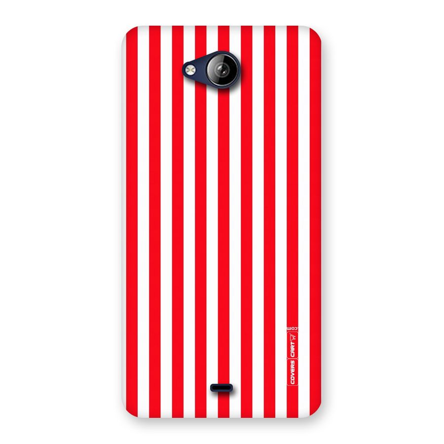 Red And White Straight Stripes Back Case for Canvas Play Q355
