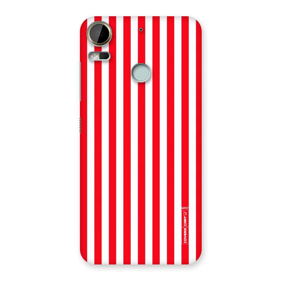 Red And White Straight Stripes Back Case for Desire 10 Pro