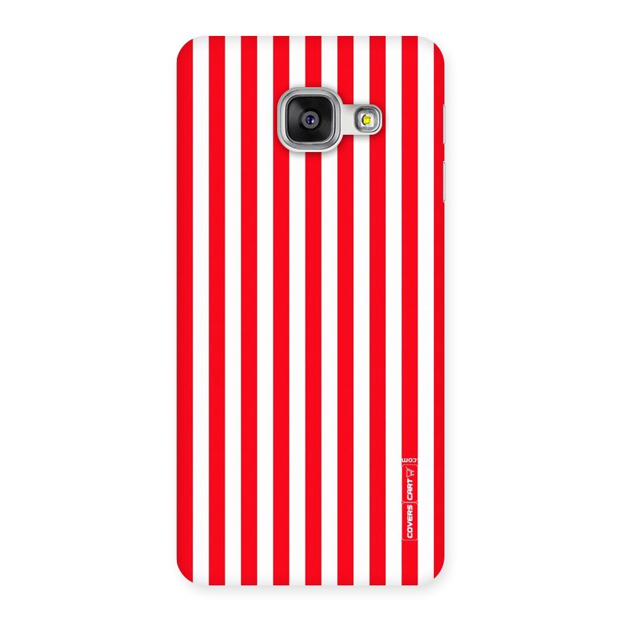 Red And White Straight Stripes Back Case for Galaxy A3 2016