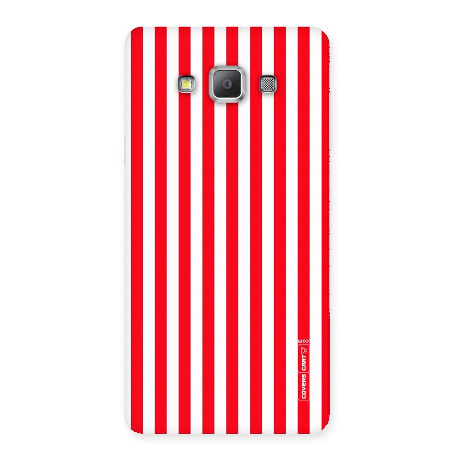 Red And White Straight Stripes Back Case for Galaxy A7