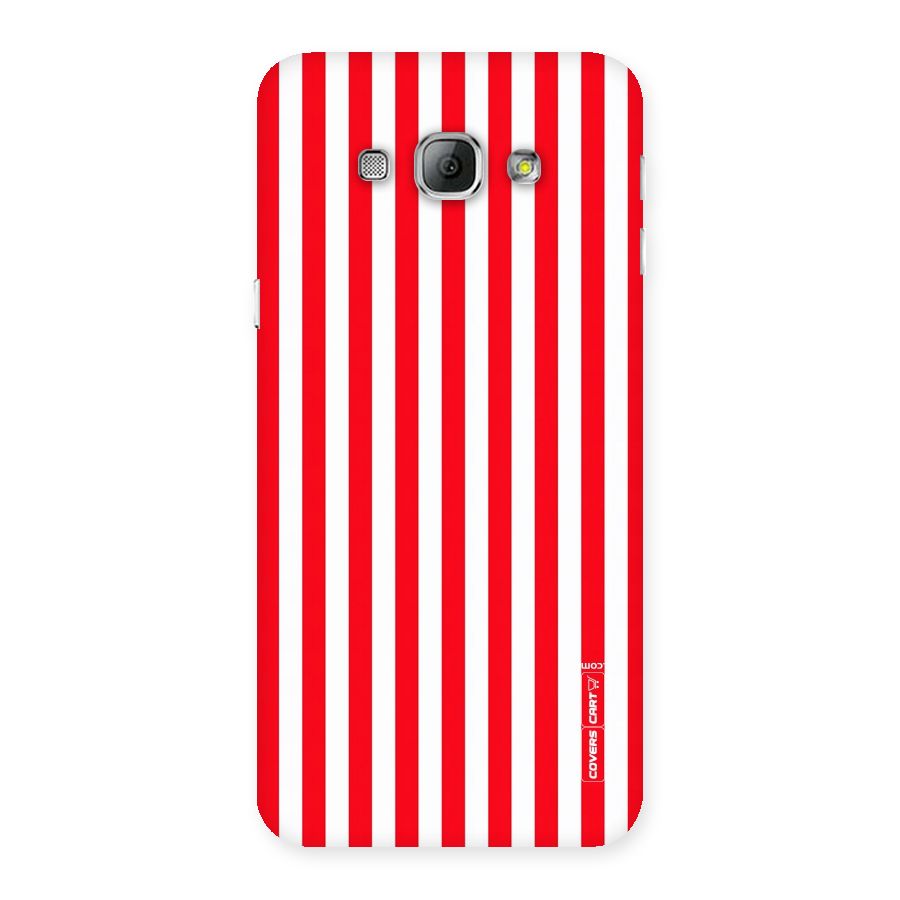 Red And White Straight Stripes Back Case for Galaxy A8
