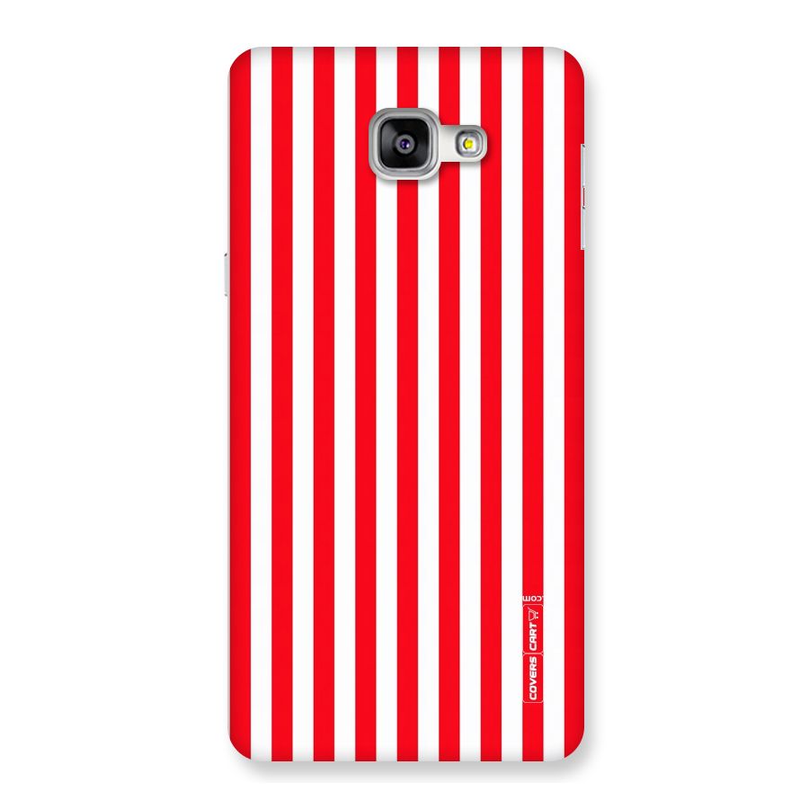Red And White Straight Stripes Back Case for Galaxy A9