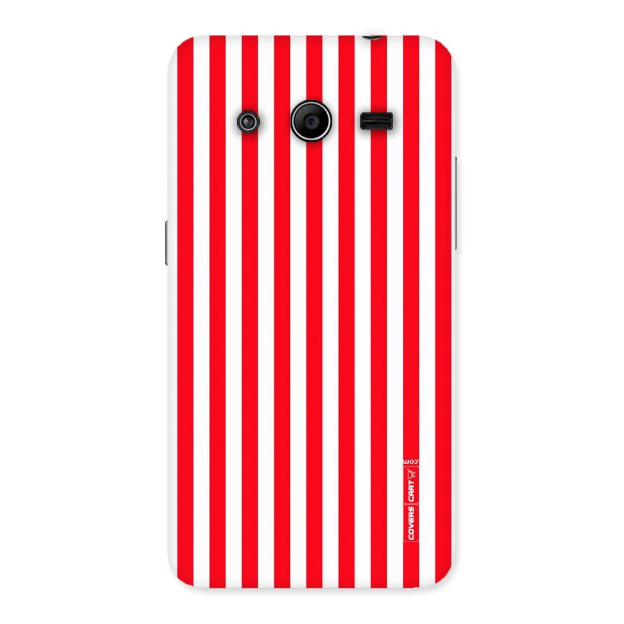 Red And White Straight Stripes Back Case for Galaxy Core 2
