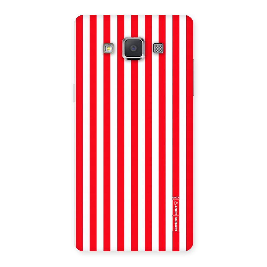 Red And White Straight Stripes Back Case for Galaxy Grand Max