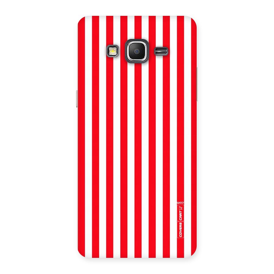 Red And White Straight Stripes Back Case for Galaxy Grand Prime
