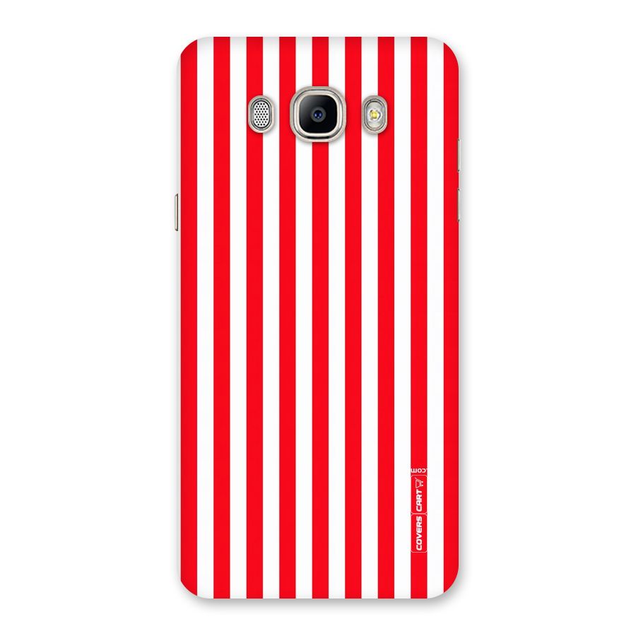 Red And White Straight Stripes Back Case for Galaxy On8