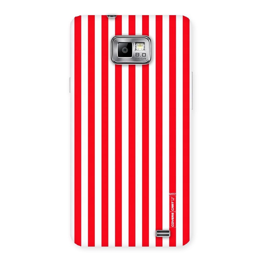 Red And White Straight Stripes Back Case for Galaxy S2