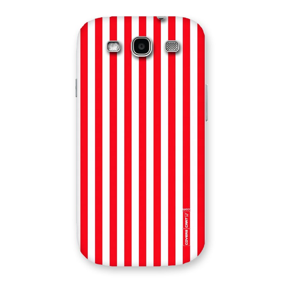 Red And White Straight Stripes Back Case for Galaxy S3