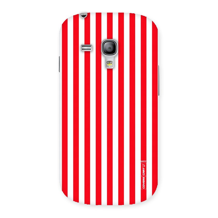 Red And White Straight Stripes Back Case for Galaxy S3 Mini
