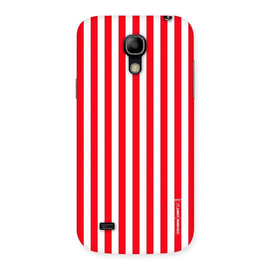 Red And White Straight Stripes Back Case for Galaxy S4 Mini